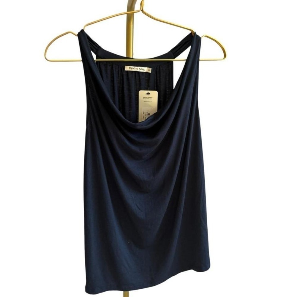 Micheal Stars NWT Women's‎ Eve Cowl Neck Tank. Navy/Admiral. Size XS